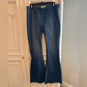 Free People Blue Elastic Jeans